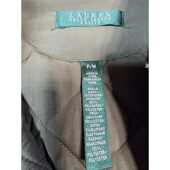 Lauren Ralph Lauren Quilted Barn Jacket Rock Moss Gold Hardware M-PT NWT - Picture 3 of 12